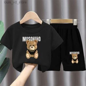 Kleidungssets Sommer Baby Girl Boy Kleidung Set Kid Cartoon Bär T-Shirts Shorts Anzug Kinder Kurzarm O Hals Oberseite und unten 2 Teile Set T2404