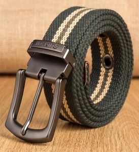 Bälten Mens Needle Buckle Canvas Bälten utomhus tjockt stickat tygbälte förlängande kvinnors student midjeband Anpassade längdbälten GL3854781