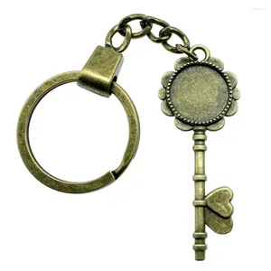 Keychains 1st rund nyckelstil CAMOCHON PENDANT BASE SETTAL MATERIAL Supply för smycken DIY -ringstorlek 30mm