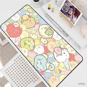 Muskuddar handled vilar XXL Mouse Pad Gamer Sumikko Gurashi Desktmat Gaming Keyboard Non-Slip Mat PC Accessories Mausepad Mousepad Mats Cabinet Meuse