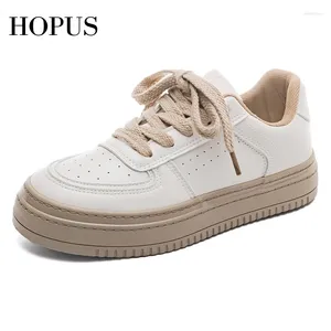 Casual Schuhe Hopus für Frauen 2024 bequeme Schnürschnürmädchen Girls Turnschuhe atmungsaktive nicht rutschende runde dicke Sohle Flats