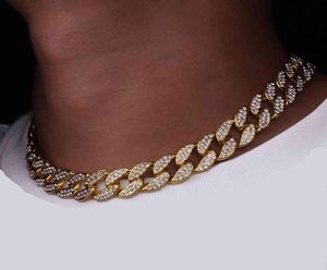European and American HipHop Cuban Chain 15mm Wide Diamond Chain Men and Women Personality Trend Street Keybone Chains9365244