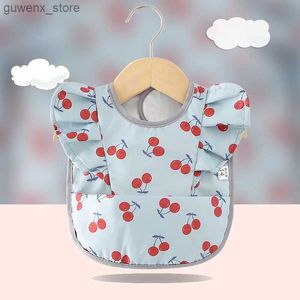 Bibs Burp Cloths Baby Saliva Towel Waterproof Infant Bibs Kids Feeding Eating Apron Boys Girls Ruffle Towel Toddler Newborn Cartoon Burp Cloths Y240415Y2404170H3J