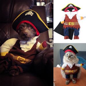 Halloween Funny Dog Cat Costume Party Fancy Dressing Up Pirate Suit Pet Clothes Jacket Chihuahua French Bulldog Cosplay 240411