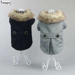 Hundebekleidung Strickstierkleidung für kleine Kleidung Frühling Großhandel Kostüme Mäntel mit Pelzkragen warm Herbst Winter Welpe