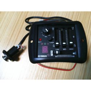 Cabos 4 bands eq equalizador de guitarra acústico de guitarra piezo Piezo com indicador de bateria de volume do sintonizador