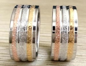 36pcs Unique Frosted GOLD SILVER ROSEGOLD band Stainless Steel Ring Comfort Fit Sand Surface Men Women 8MM Wedding Ring Whole557334959941