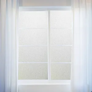 Window Stickers 50cm X 200cm Adhesive Free Static Cling Pure Frosted PVC Privacy Frost Home Bedroom Bathroom Glass Film