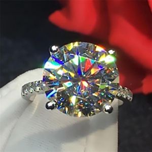 10K AU417 White Gold Women Ring Diamonds 6 7 8 9 10 Carat Round Elegant Wedding Party Engagement Anniversary Ring 2208168778521