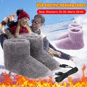 Ковры зимние теплые снежные ботинки электрические туфли с подогревом USB Отопление плюшевые ноги теплее для женщин мужчины, которые можно мыть