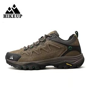 Hikeup Leather Mens Outdoor vandringsskor Turist Trekking Sneakers Mountain Climbing Trail Jogging For Men Factory Outlet 240402