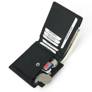 محافظ 1 قطعة بوليت من الجلد محفظة بسيطة نمط مصنوع يدويًا اسمًا مخصصًا للرجال قصير بطاقة صغيرة