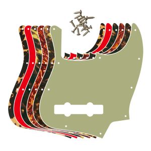 Cables Pleroo Custom Quality Pickguard For US 10 Holes 5 String Jazz Bass Guitar Pickguard Scratch Plate Multicolor Flame Pattern