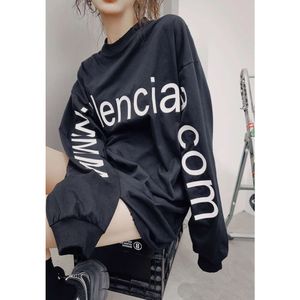 High Version b Family Letter Embroidered Long Sleeved T-shirt Autumn/winter Paris Website Bottom Shirt