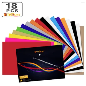 Window Stickers HTVRONT 18 Pack 12inchx10Inch Heat Transfer Sheets Multi-Color HTV Iron on Films For Press T-Shirt Textiles Cricut