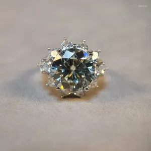 Anelli di cluster 1pc delicato 10 rotondo taglio blu verdastro moissanite 925 anello in argento sterling per ragazze