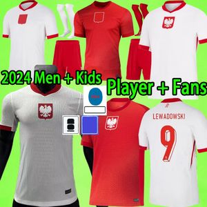 Polonya 2024 Lewandowski Futbol Formaları Erkekler Çocuk Kiti Polonia 2025 Zielinski Milen Zalewski Szymanski Polonya Futbol Gömlek T Polen Üniforma 24 25 Hayran Oyuncu Versiyonu