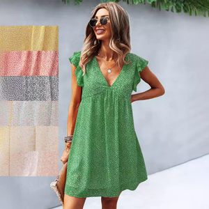 R Loose Womens Dress V Neck Sexig kjol sommar