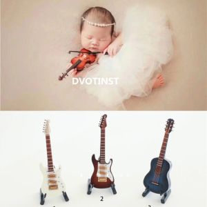 Cables Dvotinst Baby Photography Props Mini Musical Guitar Instruments for Newborn Photo Shooting Sutido Accessories Vintage Photoshoot