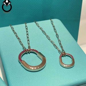 Tijia Lock Necklace Womens V-Gold Small U-shaped Pink Blue Temperament Fashion High Version ROSE Same Style