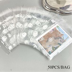 Storage Bags 50pcs/pack Self-adhesive Opp Bag Packaging Cookie Card Cover Protect Pocard Holder Self Sealing Gift