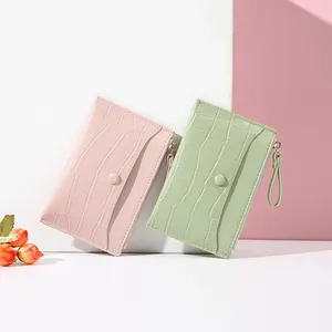 Wallets Women Wallet Korea Folded Portable Lady Cion Purse Leather Wristlet Clutch Bag Zipper Women's Envelope