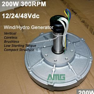 Generatory wiatru 200 W 300 rpm 12 V/24 V/48VDC Niska prędkość startowa dla DIY stały magnesne generator alternator Dostawa Dorodna Dhiyh