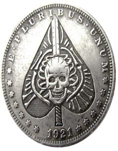 HB56 Hobo Morgan Dollar Skull Zombie Skeleton Copys Coins Ornamentos de artesanato de latão Acessórios para decoração de casa1965015