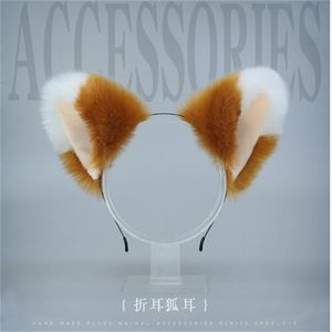 Handmade Japanese cute Lolita plush KC fox ear headwear animal ear accessories cat ear headband AB142