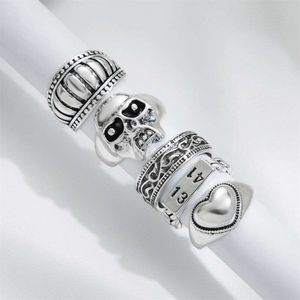 New Skull Heart Personalized Opening Men's and Women's Index Finger Ring Set