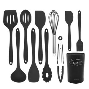 1 st Silikonkokningsredskap Set Spatula Spade Långhandtag Värmebeständiga non-stick kokverktyg Set Kök Bakningsverktyg