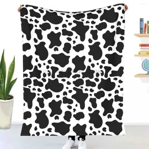 Filtar ins spot cow tryck kast filt flanell hela säsongen hund djurälskare bärbar ultra-mjuk för sängkläder sovrum