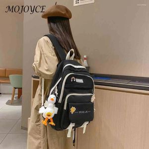 Backpack Kawai School Bags For Girls Badge Pendant Student Bookbag Large Capacity College Mochilas Portable Outdoor Camping