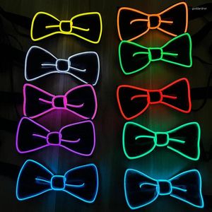 Bow Ties Creative Fluorescerande LED -slips Ljus upp Gentleman Bar Club Props Neon Glowing Dance Masquerade Mens Costume