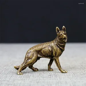 Dekorativa figurer Creative Brass Wolf Vintage Simulated Animal Statue Metal Fig.