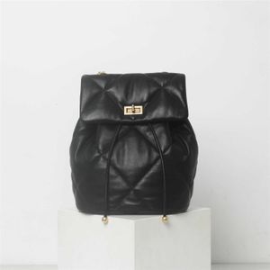 Spring 2024 Sheepskin Backpack with Small Fragrant Wind Diamond Grid Chain Large Capacity Fashionable and Versatile Commuter for Women