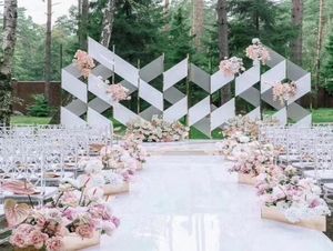 Tapetes de 10 metros de casamento de 10 metros carpete t estágio branco prateado corredor de corredor para decorações de cenário de festa 012mm4745069