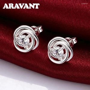 Orecchini per borchie Aravant 925 zircone in argento sterling per donne regali di gioielleria