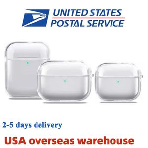 Warehouse Overseas per AirPods Pro 2 2nd Generation AirPod 3 4 ° Accessori per cuffie per cuffie Solid TPU Copertura auricolare protettiva Copertura wireless di ricarica wireless