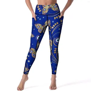 Aktywne spodnie Streszczenie Zło Eye Yoga Golden Butterfly Fitness Running Leggins