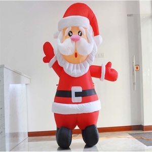 Hot Selling 10MH (33 ft) med fläkt LED -uppblåsbar jultomten Blow Up Father Christmas Old Man Air Balloon för juldekoration Gratis luftfrakt till dörr