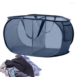 Laundry Bags Mesh Hamper With Foldable Space Saving Dirty Clothes Storage Basket Organization For Living Room College Dorm Bedroom