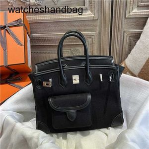 Designer Bag Genuine Leather 7A Handswen Brand Handbag black button5TXH