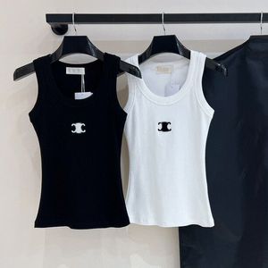 Designer Tank da donna Tops CAMIS Luxury Tops Tops Summer Slim Chave Cropped Top Shirts Yoga Tops O-Neck Sleeveless Sex Bra gilet Ladies Solid Elastic Lady Clothing