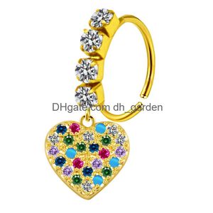 Nasenringe Stollen Punkstil SKL Ring Stud Hoop Body Piercing Women Mode Accessoires 5 Farben Drop Lieferung Schmuck Dhgarden Dhbfl