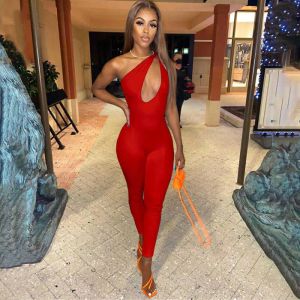 Overall -Frau Overall für Frauen Designer Bodysuit Rückenless transparent sexy Jumpsuit Katzenbänder BodySuit