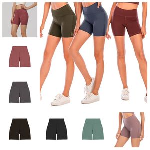 Shorts de moto -shorts altos shorts de moto de cintura para mulheres controle de barriga atlética Fitness Ocorrendo shorts de ginástica de ioga