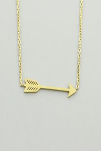 Minimalist One Direction Arrow Pendant Necklace Women Men Jewelry Stainless Steel Gold Chain Feather Collier Bijoux Femme8271210