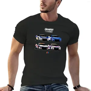 メンズポロスヘンドリックモータースポーツ2024プレーオフエディションTシャツビンテージ服夏の税関プレーンTシャツ男性