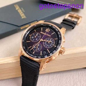 Causal AP Wrist Watch Epi Code 11.59 Series 26393or Rose Gold Smoked Purple Plate Mens Fashion Leisure Business Sports Chronograph Watch